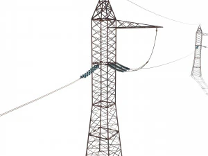 electricity pole 17 weathered 3D Model