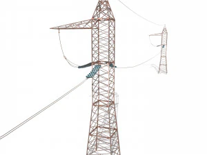 electricity pole 17 weathered 3D Model