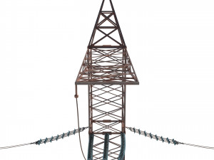 electricity pole 17 weathered 3Dモデル