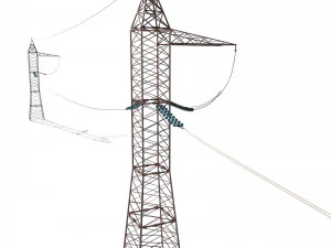 electricity pole 17 weathered 3D Model