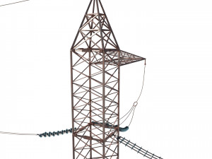 electricity pole 17 weathered 3Dモデル