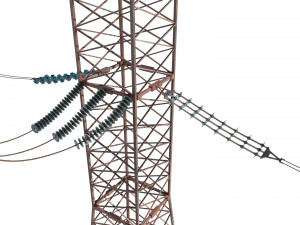 electricity pole 17 weathered 3Dモデル