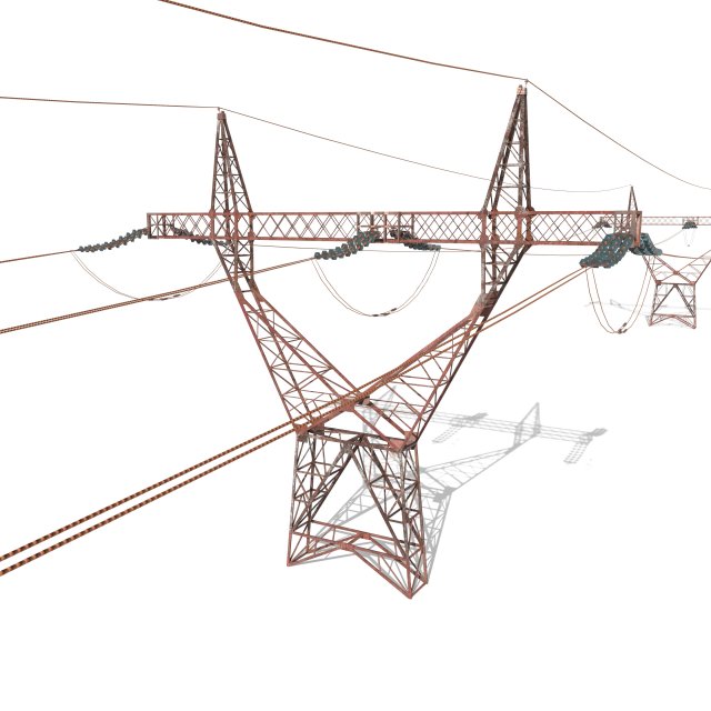electricity pole 22 weathered 3D Model .c4d .max .obj .3ds .fbx .stl .blend