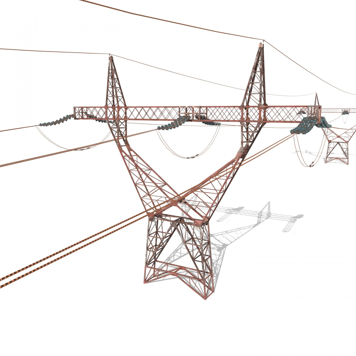 electricity pole 22 weathered 3D Model .c4d .max .obj .3ds .fbx .stl .blend