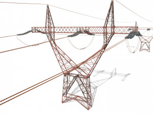 electricity pole 22 weathered Modelo 3D