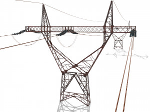 electricity pole 22 weathered 3D Model