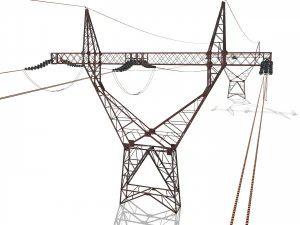 electricity pole 22 weathered 3D Model