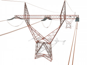 electricity pole 22 weathered 3D Model