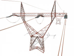 electricity pole 22 weathered 3D Model