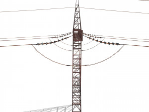 electricity pole 22 weathered 3D Model