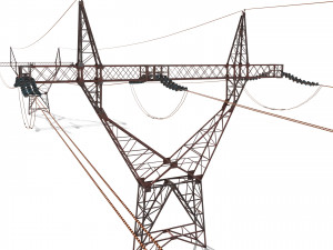 electricity pole 22 weathered 3D Model