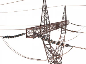 electricity pole 22 weathered 3D Model
