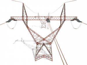 electricity pole 22 weathered 3D Model