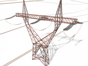electricity pole 22 weathered 3D Model