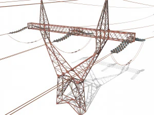 electricity pole 22 weathered 3D Model