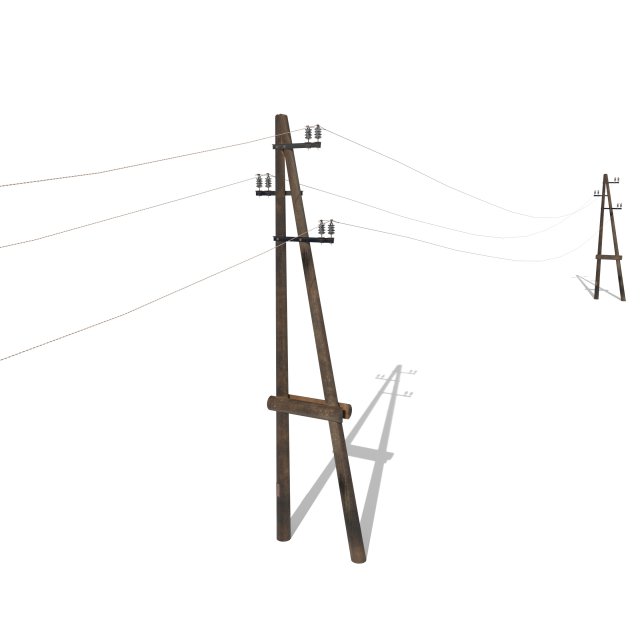 electricity pole 23 3D Model .c4d .max .obj .3ds .fbx .stl .blend 