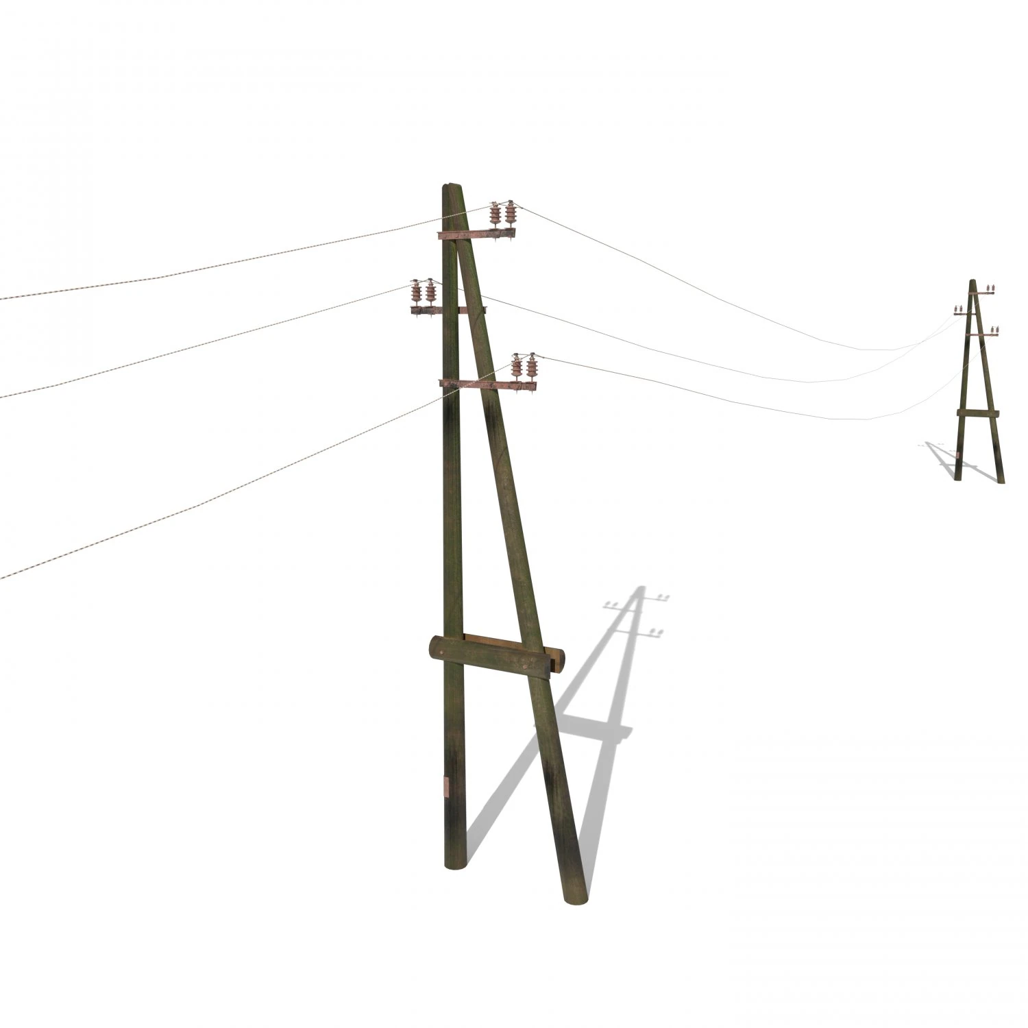 electricity pole 23 weathered 3D Model .c4d .max .obj .3ds .fbx .stl .blend