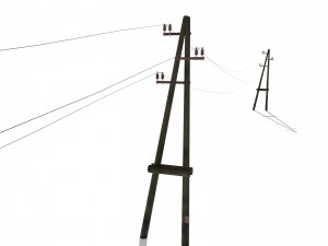 electricity pole 23 weathered 3D Model