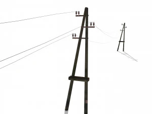 electricity pole 23 weathered 3D Model