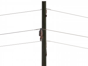 electricity pole 23 weathered 3D Model