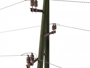 electricity pole 23 weathered 3D Model
