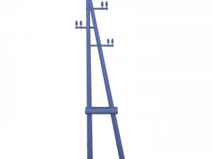 electricity pole 23 weathered 3D Model