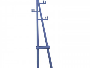 electricity pole 23 weathered 3D Model
