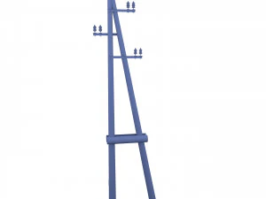 electricity pole 23 weathered 3D Model