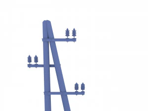 electricity pole 23 weathered 3D Model