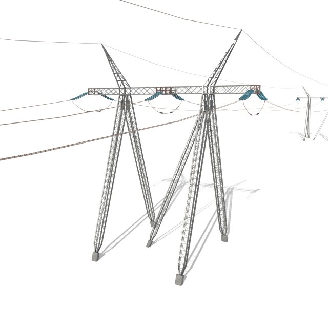 electricity pole 24 3D 模型 .c4d .max .obj .3ds .fbx .stl .blend 