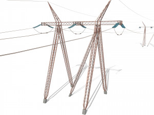 electricity pole 24 weathered 3D Model