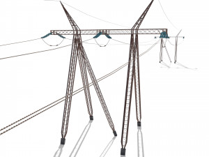 electricity pole 24 weathered Model 3D