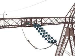 electricity pole 24 weathered Model 3D