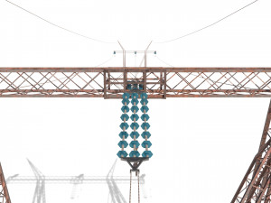 electricity pole 24 weathered Model 3D