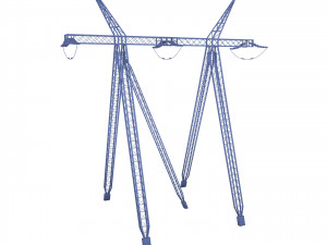 electricity pole 24 weathered Model 3D