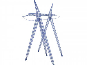 electricity pole 24 weathered Model 3D