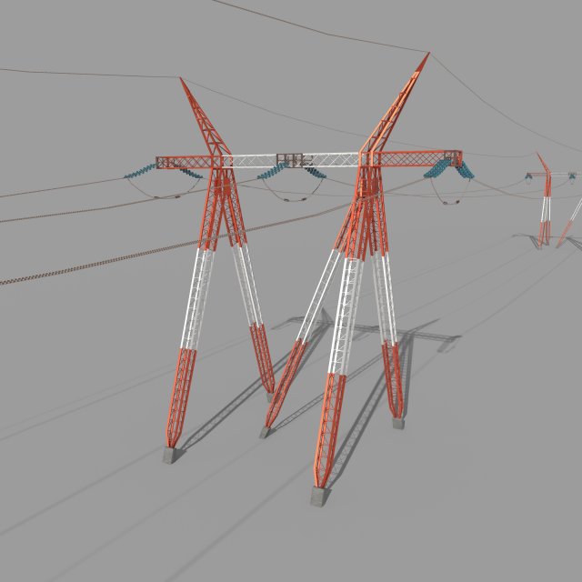 electricity pole 25 Modèle 3D .c4d .max .obj .3ds .fbx .stl .blend