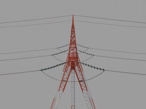 electricity pole 25 Modèle 3D