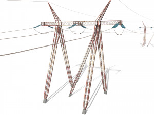 electricity pole 25 weathered 3D Model