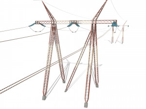 electricity pole 25 weathered 3D-Modell