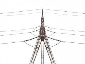 electricity pole 25 weathered 3D-Modell