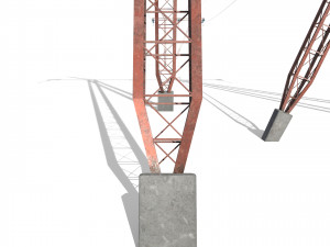 electricity pole 25 weathered 3D-Modell