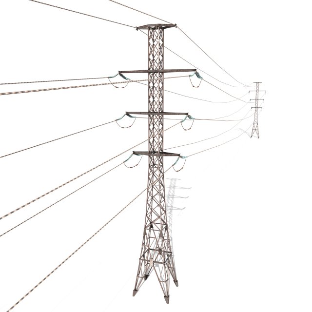 electricity pole 26 weathered 3D 모델 .c4d .max .obj .3ds .fbx .stl .blend 