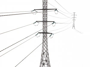 electricity pole 26 weathered 3D Model