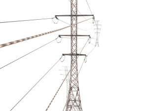 electricity pole 26 weathered 3D 모델