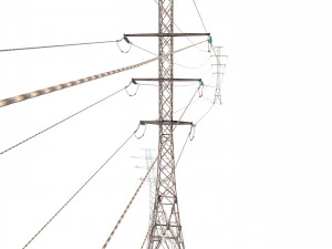 electricity pole 26 weathered 3D Model