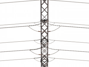 electricity pole 26 weathered 3D 모델
