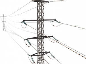 electricity pole 26 weathered 3D 모델