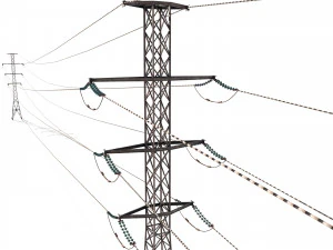 electricity pole 26 weathered 3D Model