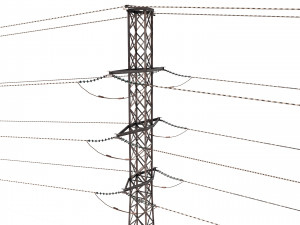 electricity pole 26 weathered 3D 모델